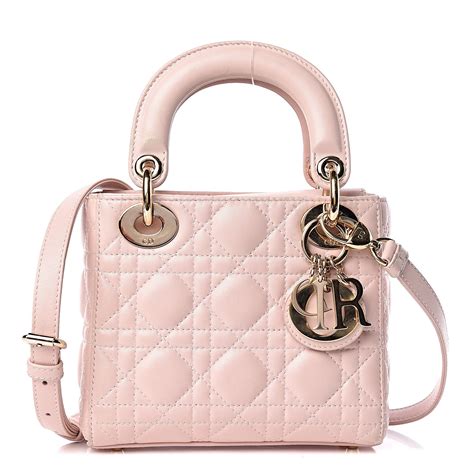 mini lady dior lambskin bag pink|Mini Lady Dior Bag Pale Pink Cannage Lambskin .